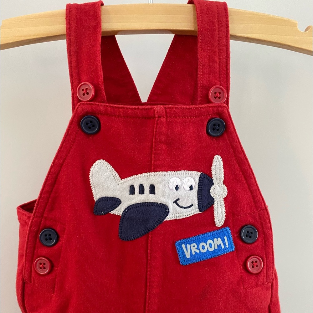 Airplane Red Overalls size 6 Months - Picture 5 of 9